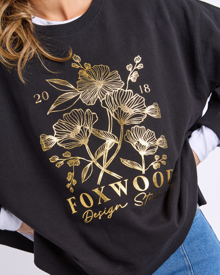 Fleur Charm Crew / Black | Foxwood Foxwood