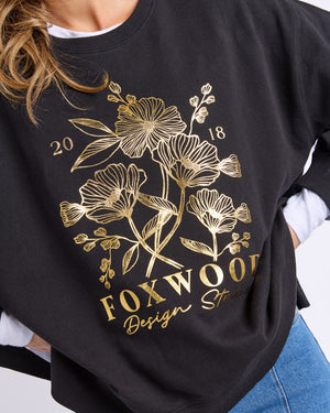 Fleur Charm Crew / Black | Foxwood Foxwood