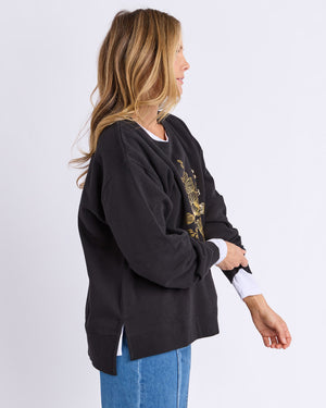Fleur Charm Crew / Black | Foxwood Foxwood
