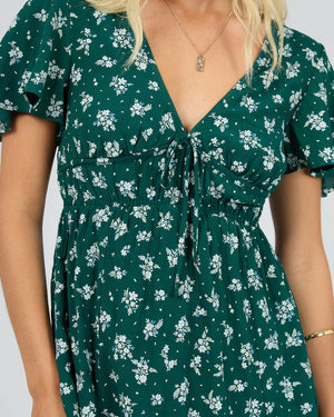 Harlow Mini Dress / Green Print | All About Eve All About Eve