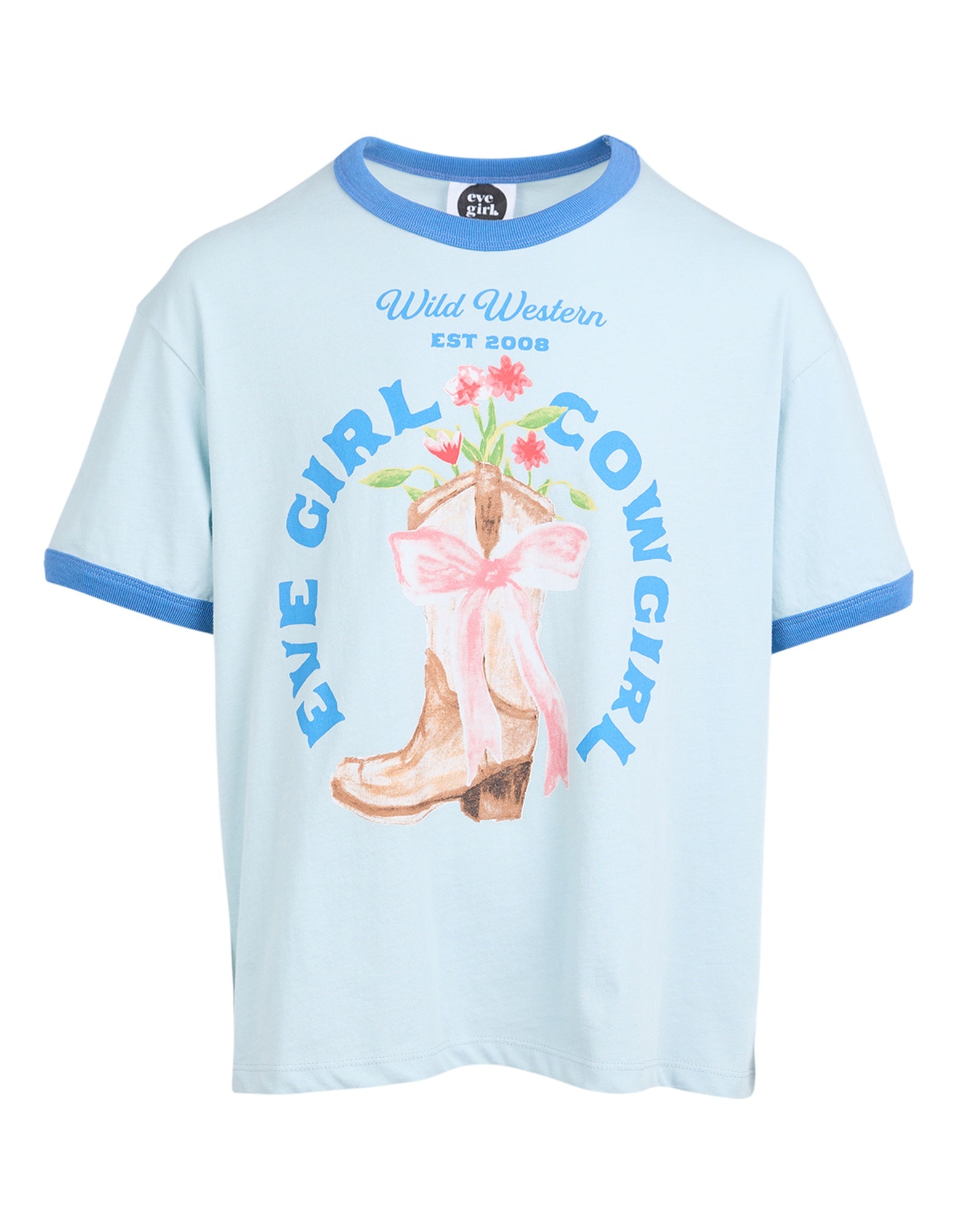 Rodeo Ringer Tee / Light Blue | Eve Girl Eve Girl