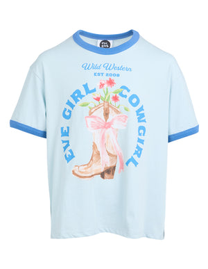 Rodeo Ringer Tee / Light Blue | Eve Girl Eve Girl