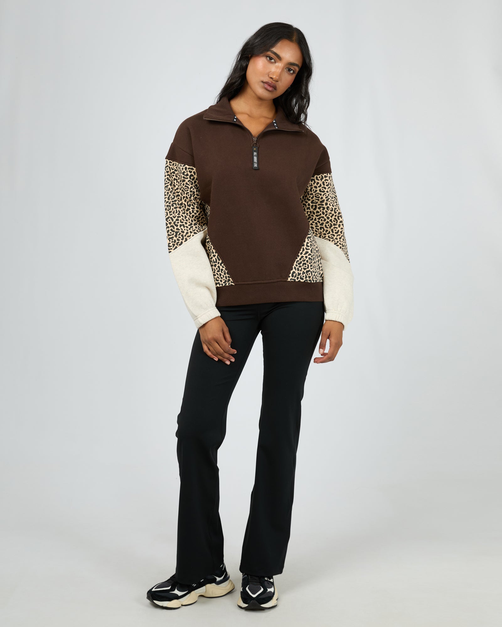 Savannah Panel 1/4 Zip / Brown | All About Eve All About Eve