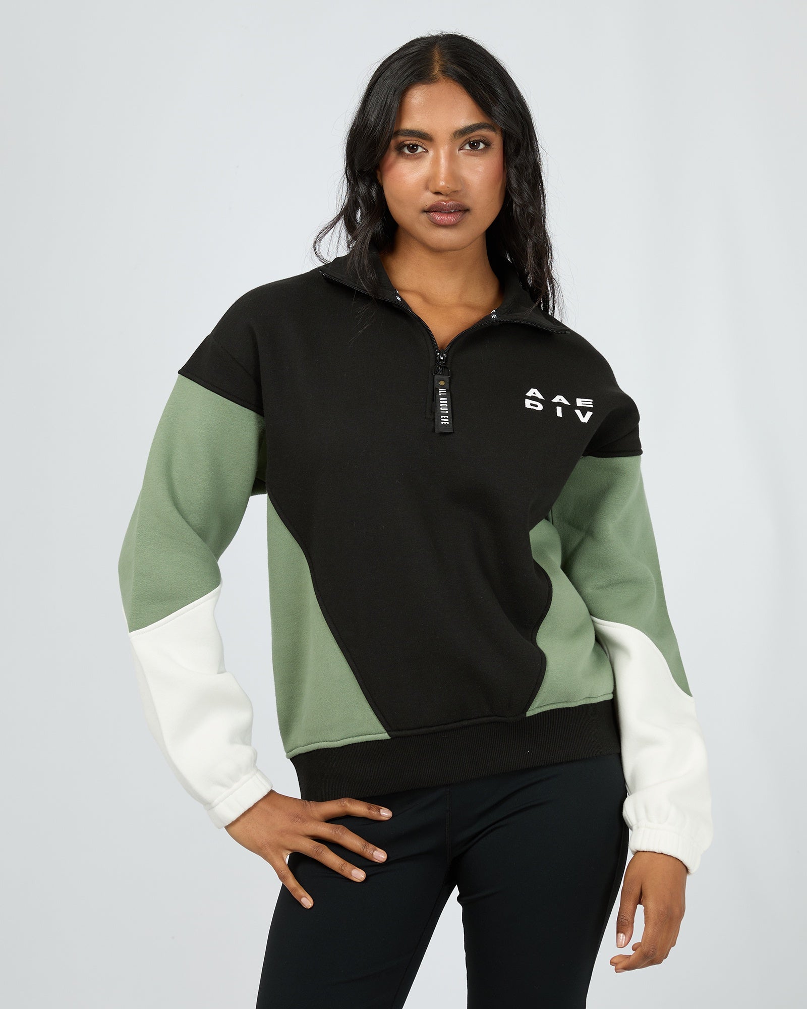 Savannah Panel 1/4 Zip / Black | All About Eve All About Eve