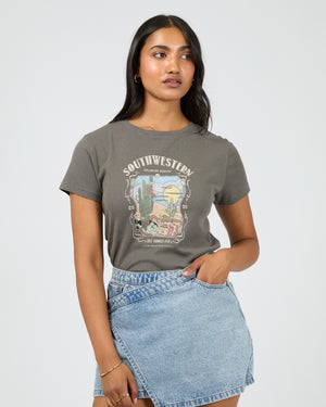 South Western Baby Tee / Charcoal | All About Eve All About Eve