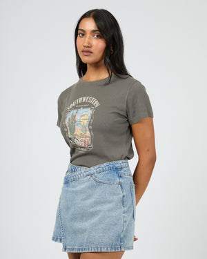 South Western Baby Tee / Charcoal | All About Eve All About Eve