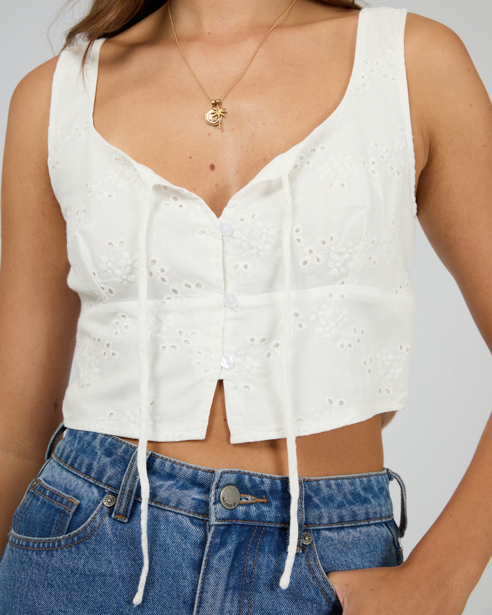 Sutton Broderie Top Vintage / White | All About Eve All About Eve
