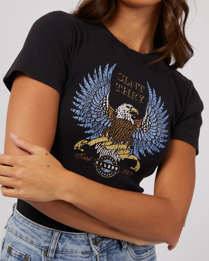 Wing Power Baby Tee / Washed Black | Silent Theory Silent Theory