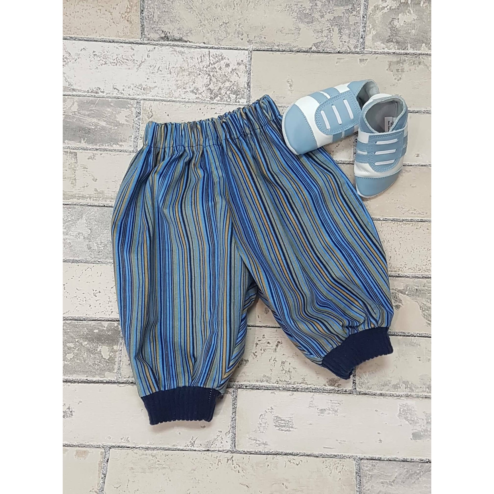 Blue Stripe Corduroy pants 0-3 months Kode Kids