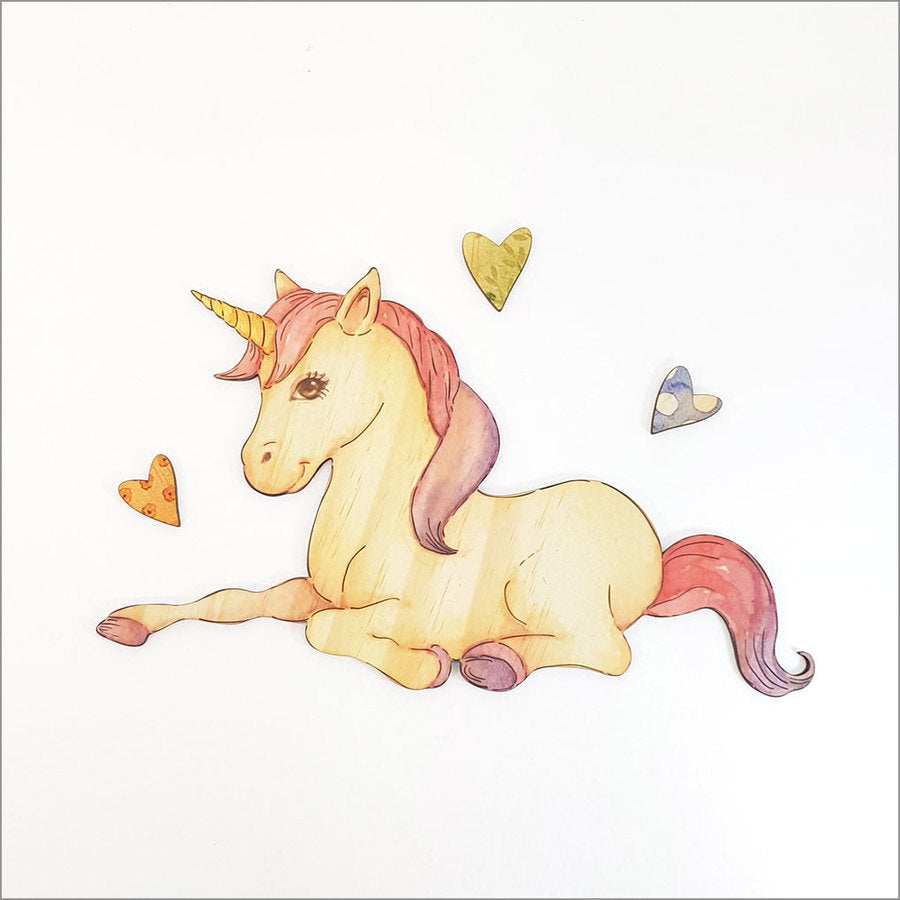 Unicorn Sitting | Kids Pine Wall Art Crystal Ashley
