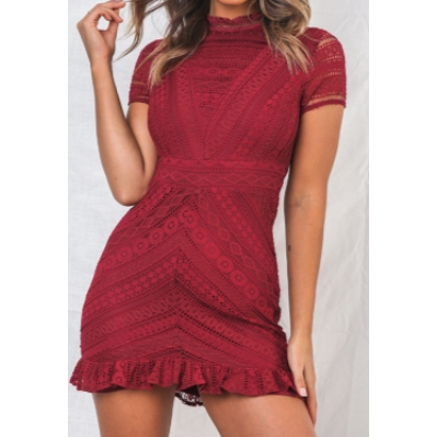 Step My Way Mini Dress - Wine Not specified