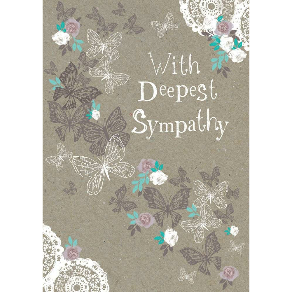 CARD - WITH DEEPEST SYMPATHY BUTTERFLIES Not specified