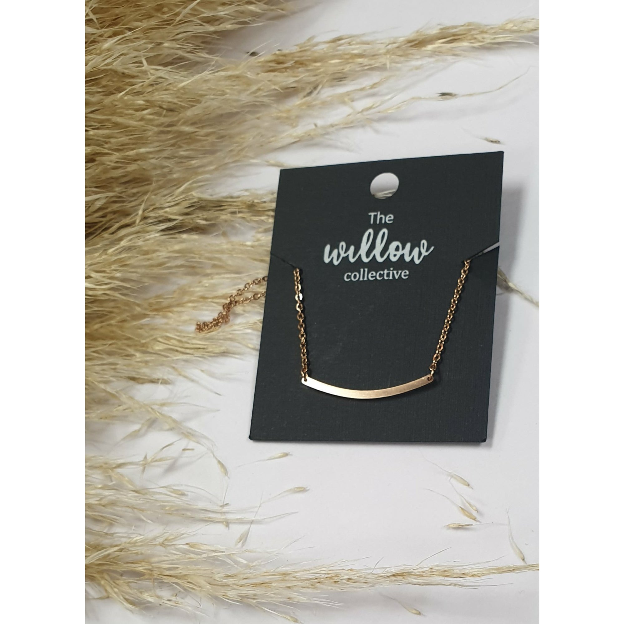The Willow Collective - Curved Bar Necklace The Willow Collective