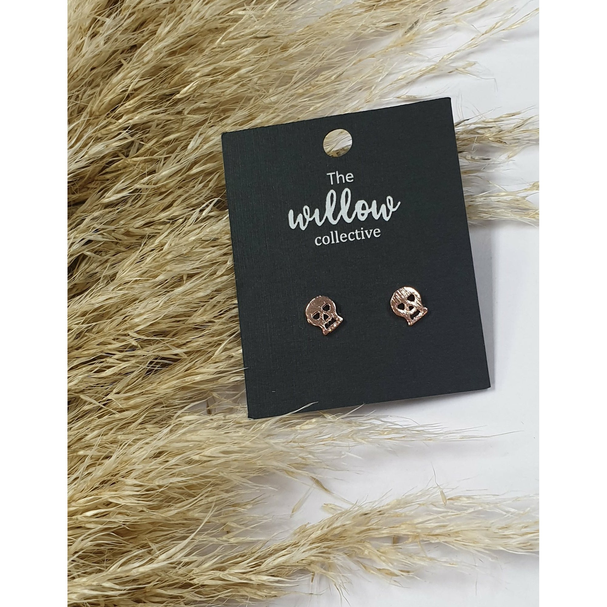 The Willow Collective - Heart Eye Skull Stud Earrings The Willow Collective
