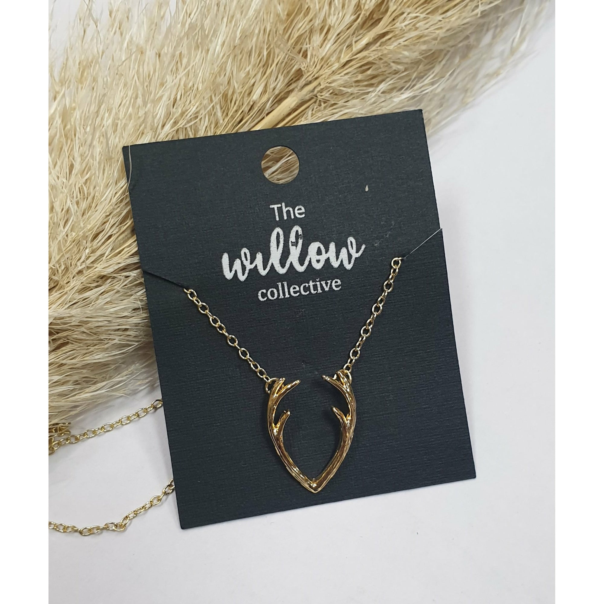 The Willow Collective - Antler Necklace Gold The Willow Collective