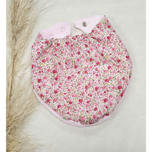 Baby Dribble Bibs - Pale Pink w/ small Pink Flowers Kode Kids