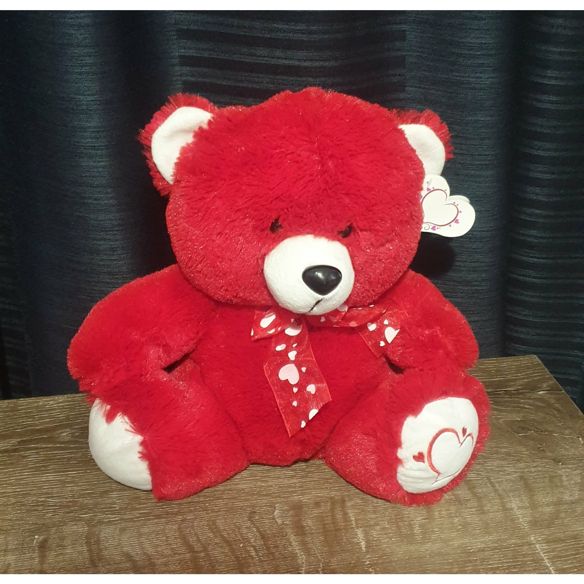 Bear Valentine 30cm Red with White Nose Not specified