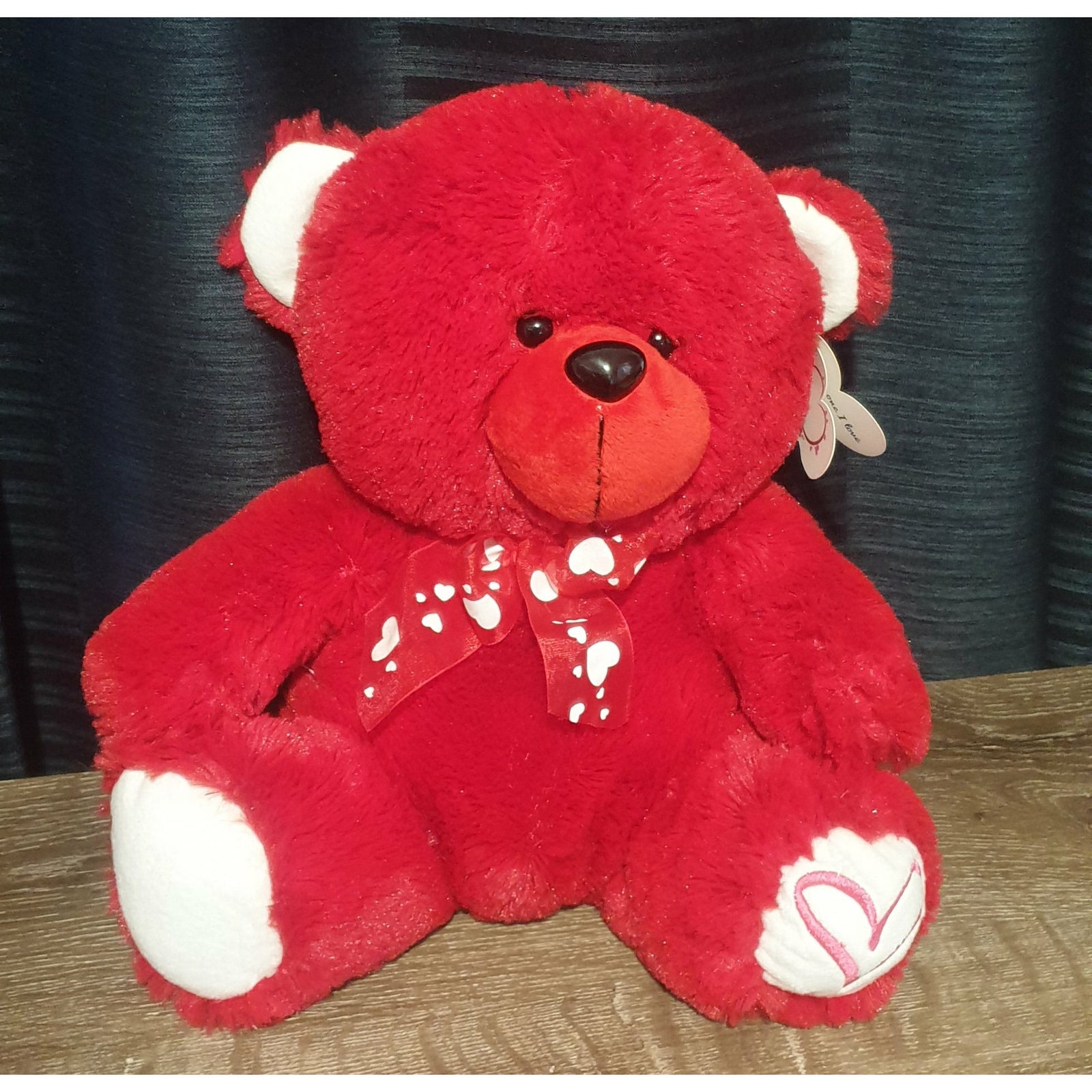 Bear Valentine 30cm Red with White Nose Not specified