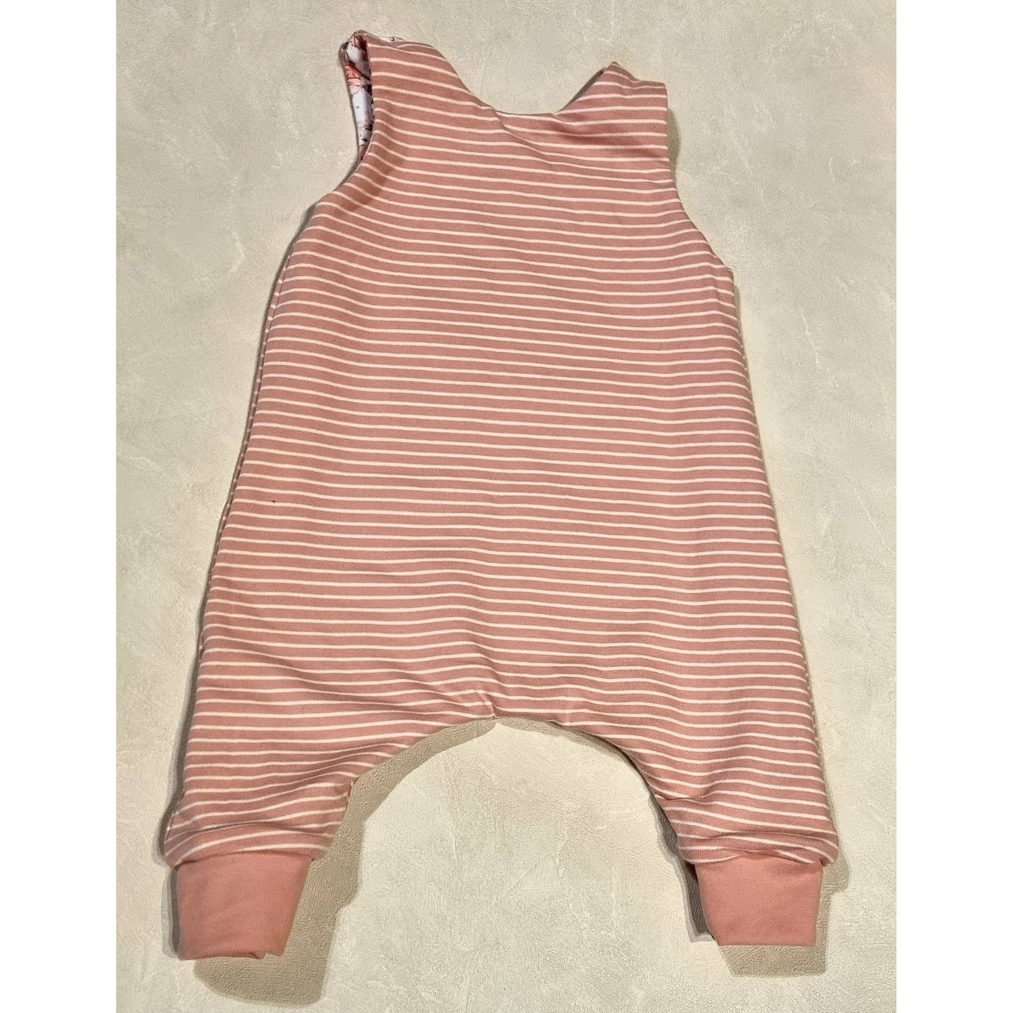 Reversible Overalls - Pink Floral / Pink Stripe Kode Kids