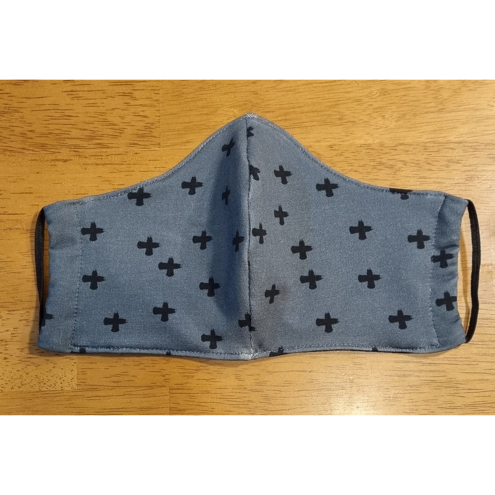 Face Masks 100% Cotton | Grey w/ Black Crosses Kode Kids