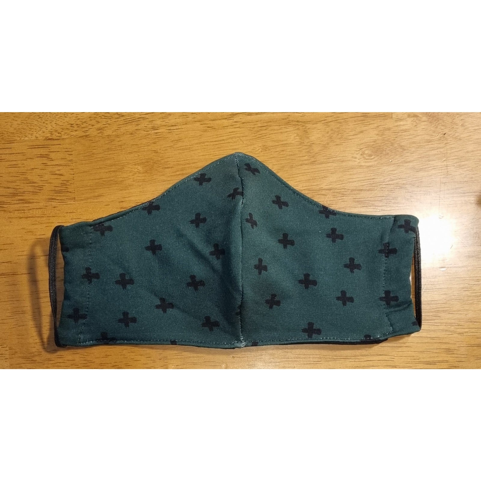 Face Masks 100% Cotton | Green w/ Black Crosses Kode Kids