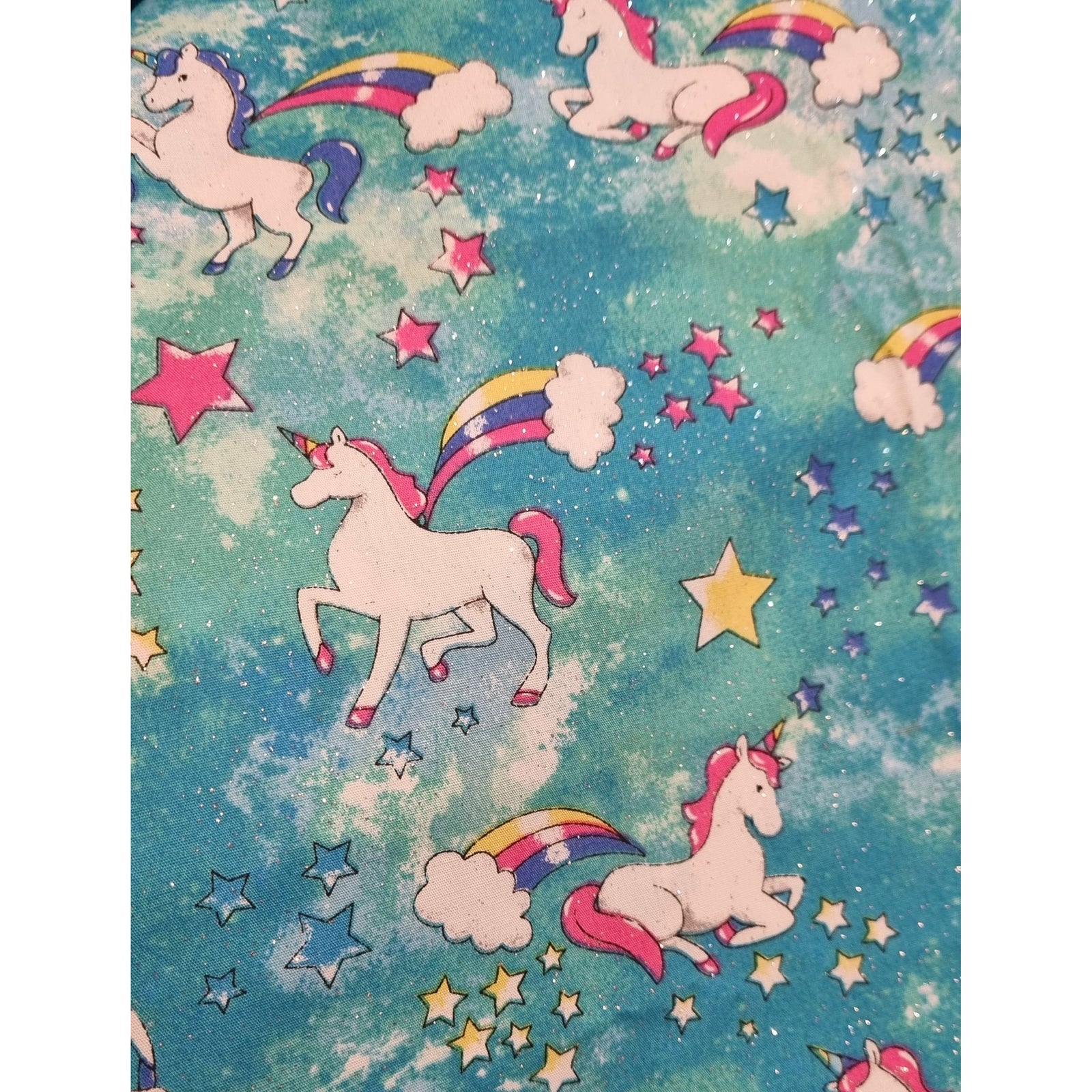 Kids Face Masks - Teal Unicorn Glitter Kode Kids