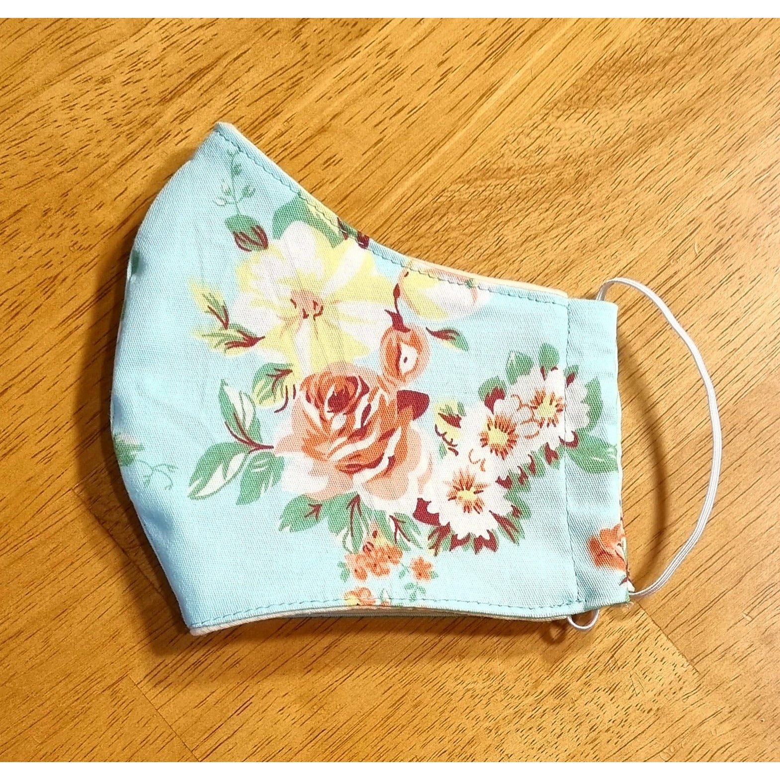 Face Masks - Cotton | Teal Blue Floral Kode Kids