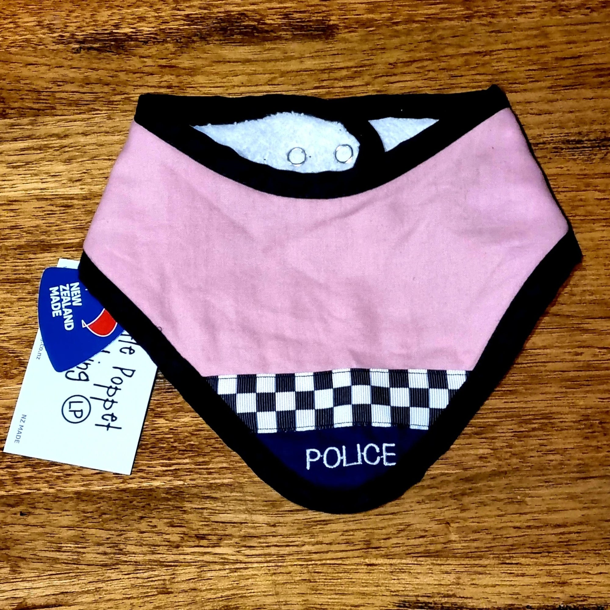 Dribble Bib | Police - Pink Little Poppet Clothing