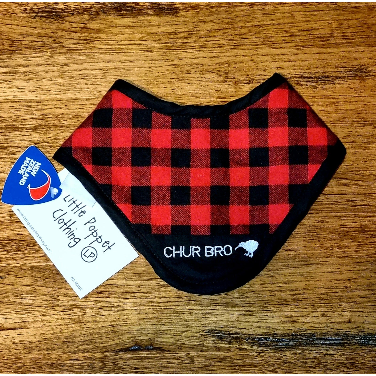 Dribble Bib | Bush Shirt / Red / Chur Bro Little Poppet Clothing