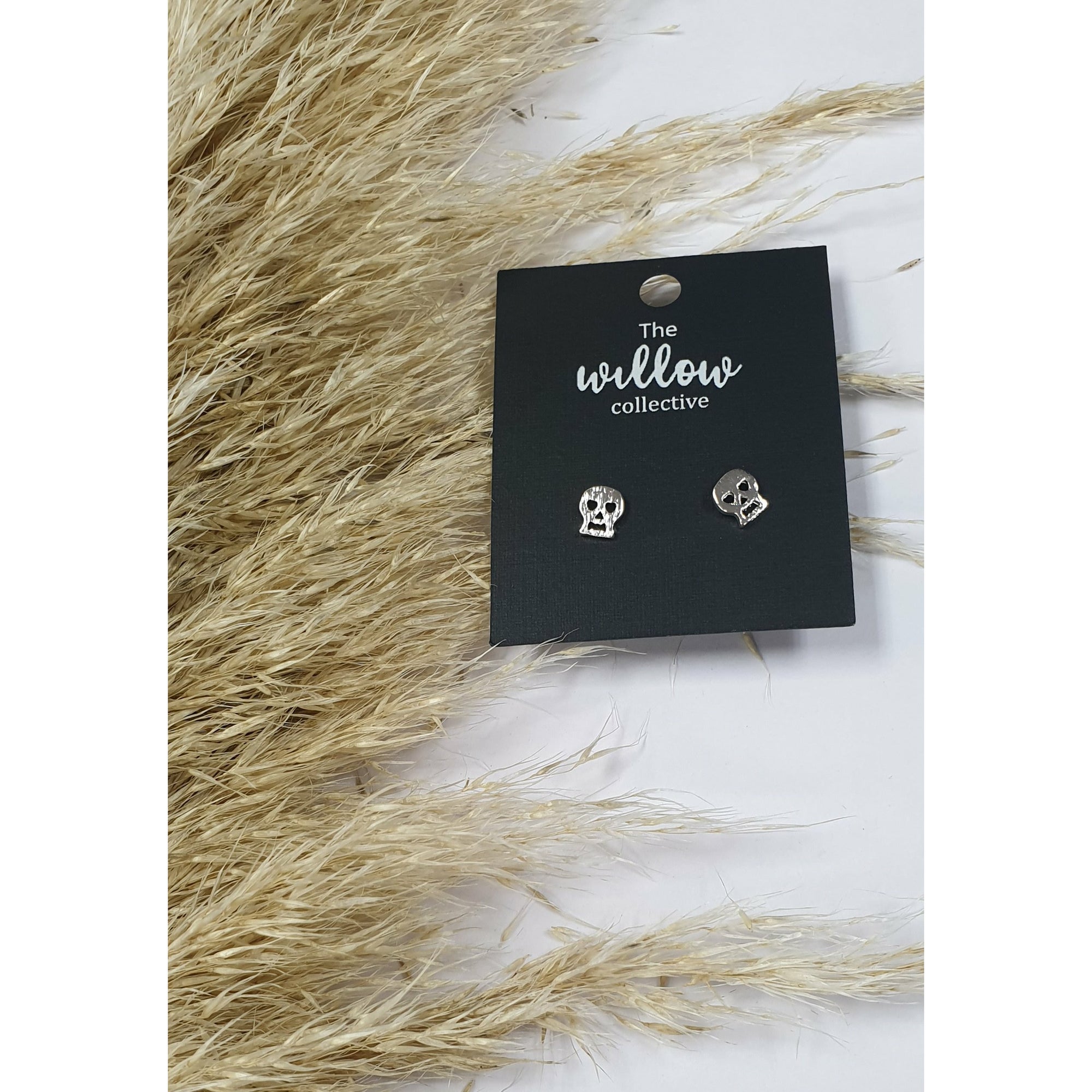 The Willow Collective - Heart Eye Skull Stud Earrings The Willow Collective