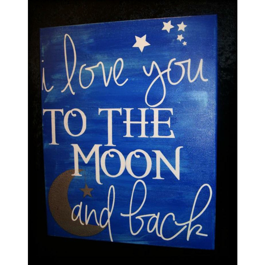Love you to the Moon & Back 16x20x.5 Nufin Fitz