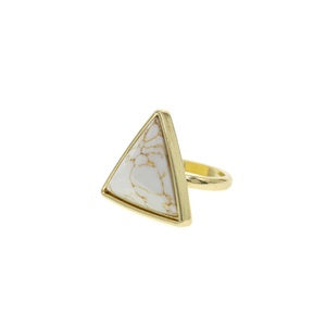 Triangle White Stone Ring Not specified