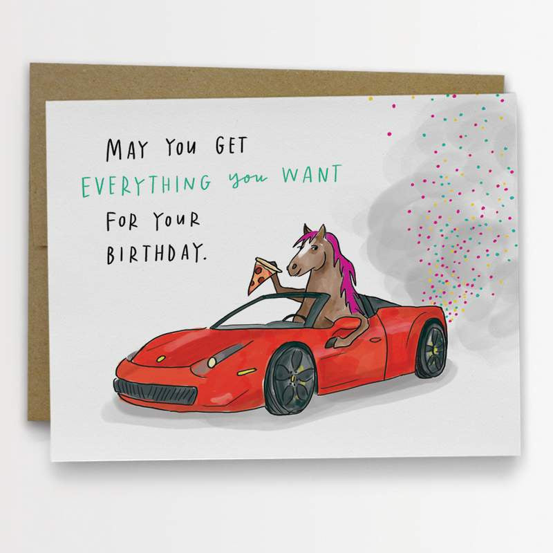 Card - Pony Ferrari Birthday Emily Mcdowell