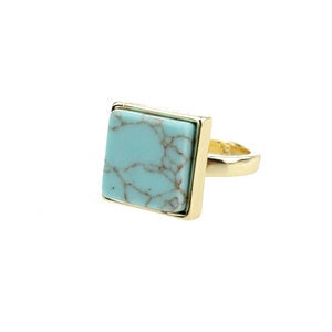 Blue Stone Square Ring Not specified