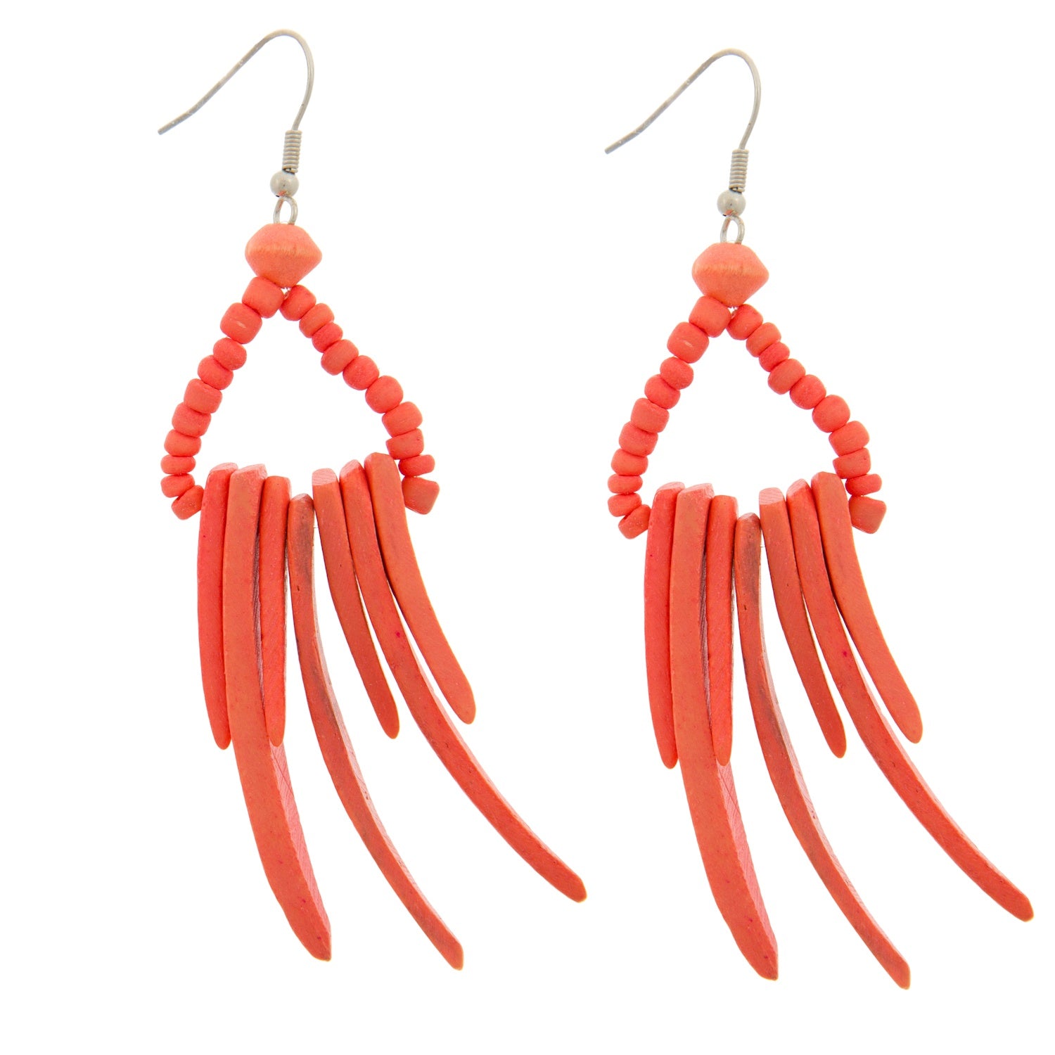 Spike & tiny bead Earrings | Orange Adorne