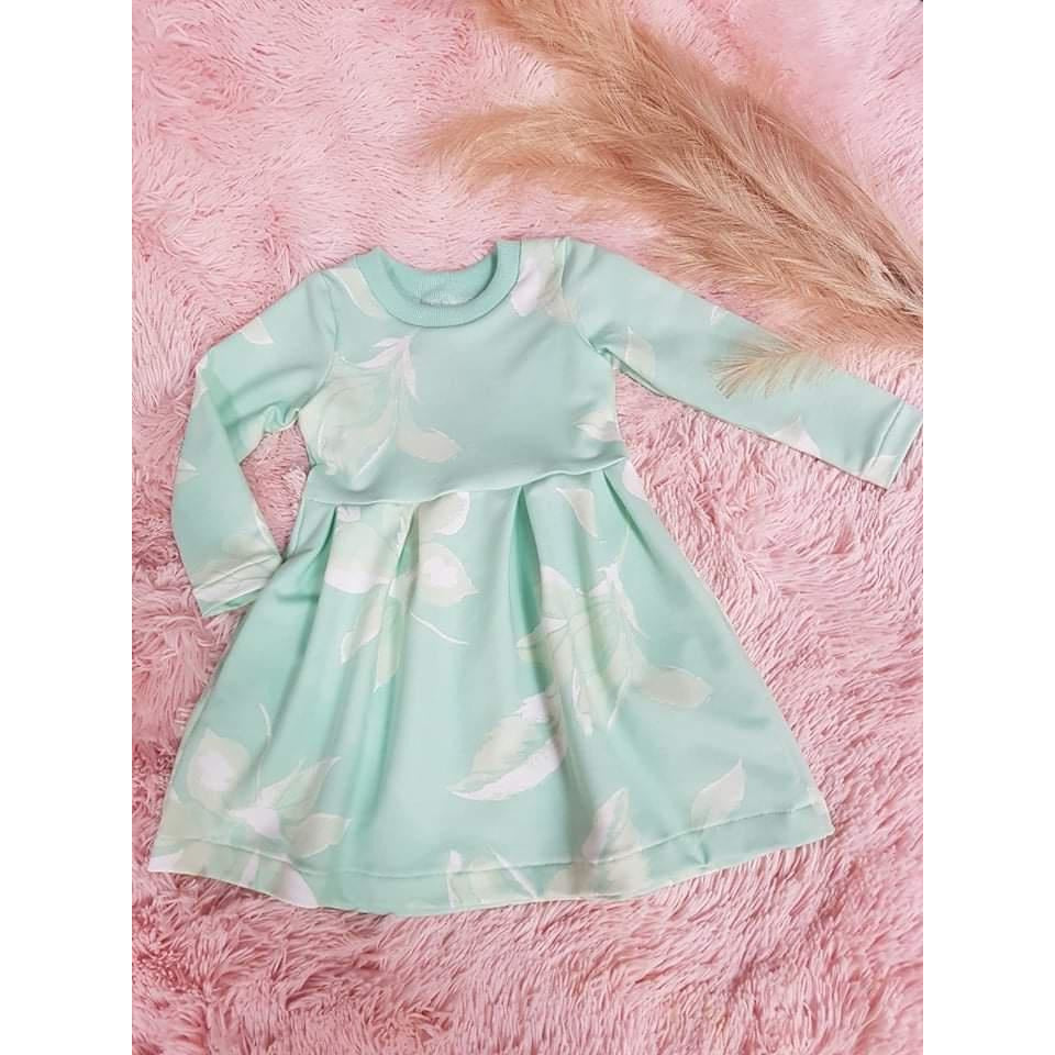 Minty Dress - Light green floral Kode Kids