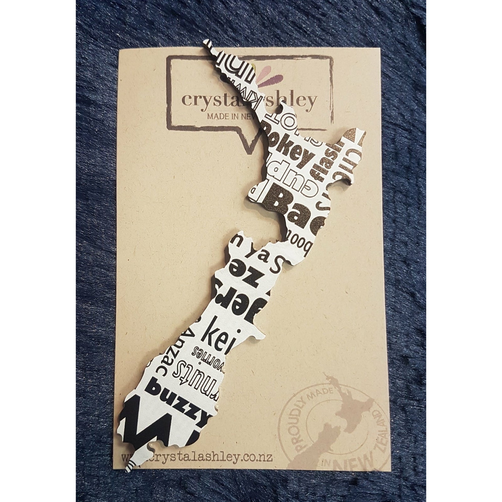Mini NZ Map | Newspaper print Crystal Ashley