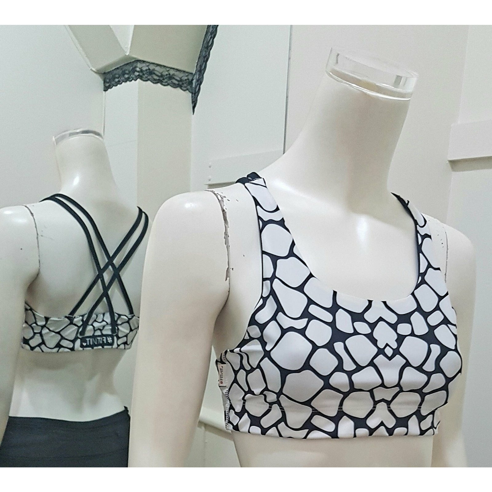 White Crackle Crop FitNit