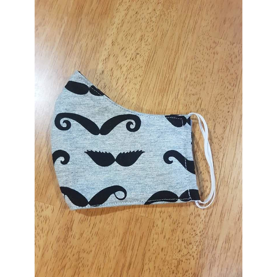Face Masks - 100% Cotton - Moustache . Kode Kids