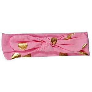 Knotted Headband - Pink Gold Dot Not specified