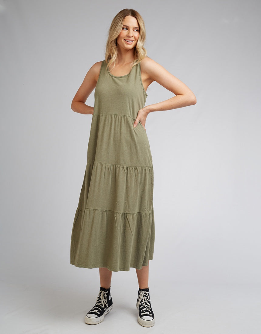 Linen Midi Dress - Khaki | All About Eve All About Eve