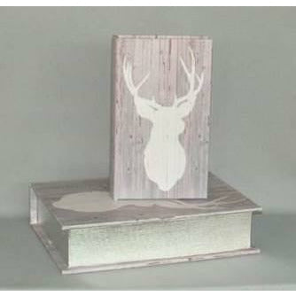 Stag Head Set of 2 Book Storage Box Not specified