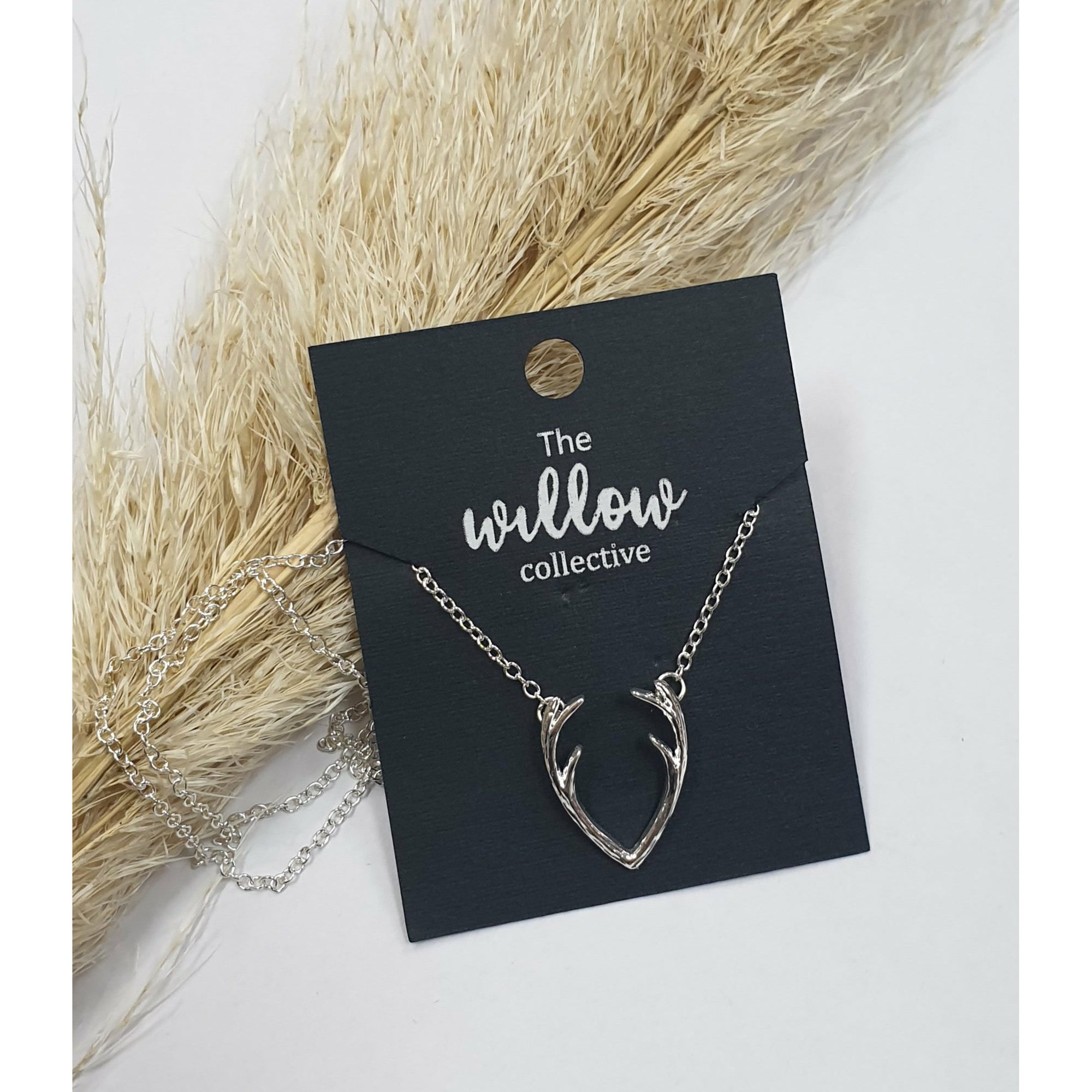 The Willow Collective - Antler Necklace Silver The Willow Collective