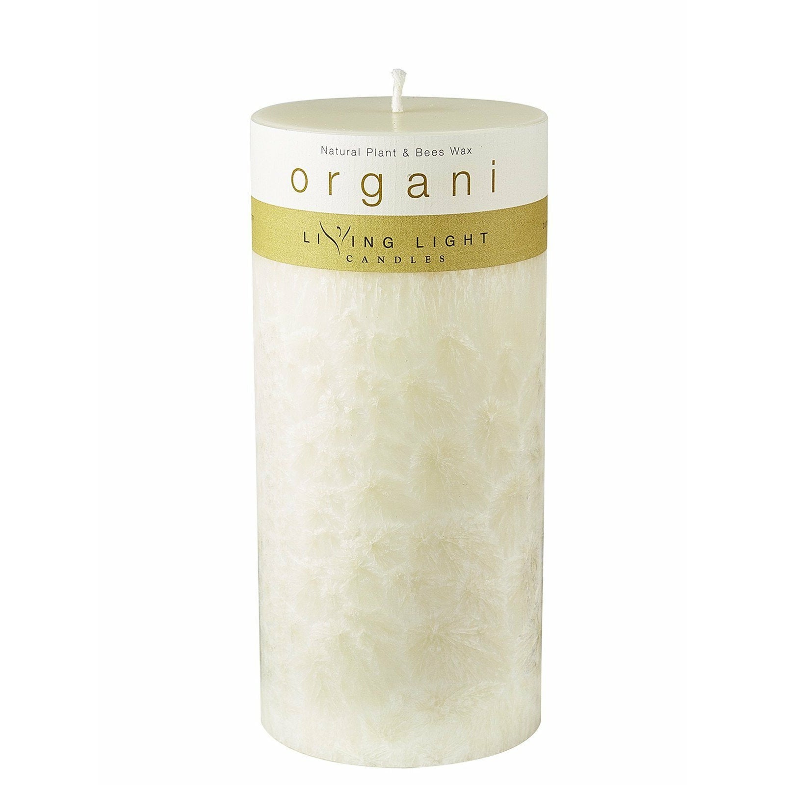 GRANITE ORGANI PILLAR 70MM NATURAL PLANT & BEES WAX FRAGRANCE FREE MED 100 HRS Living light Candles
