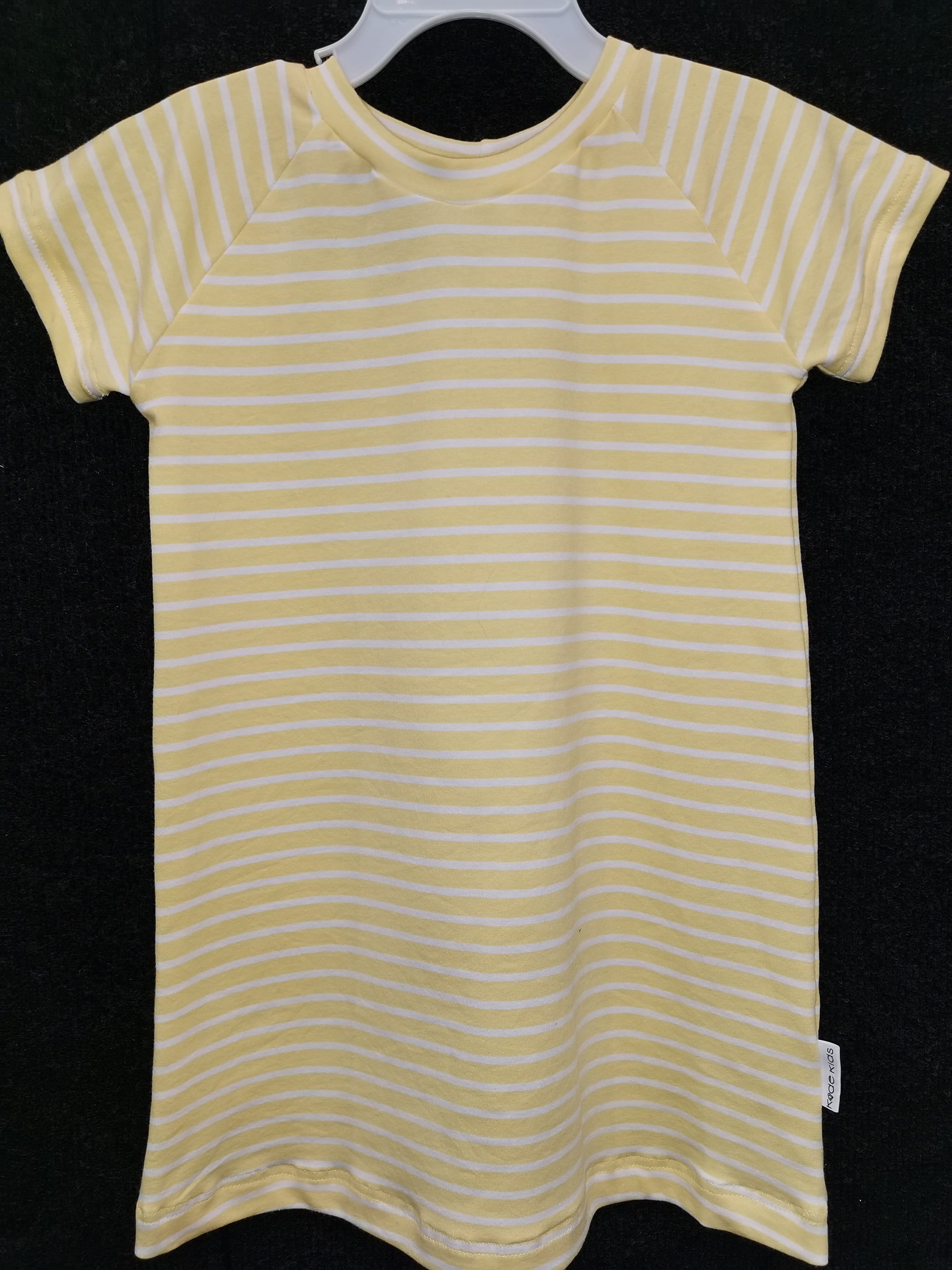 Millie T-Shirt Dress | Yellow & White Stripe Kode Kids
