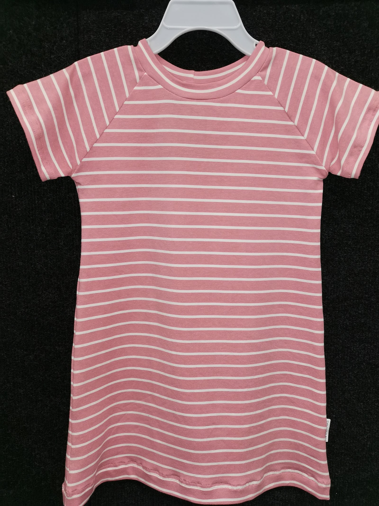 Millie T-Shirt Dress | Pink & White Stripe Kode Kids