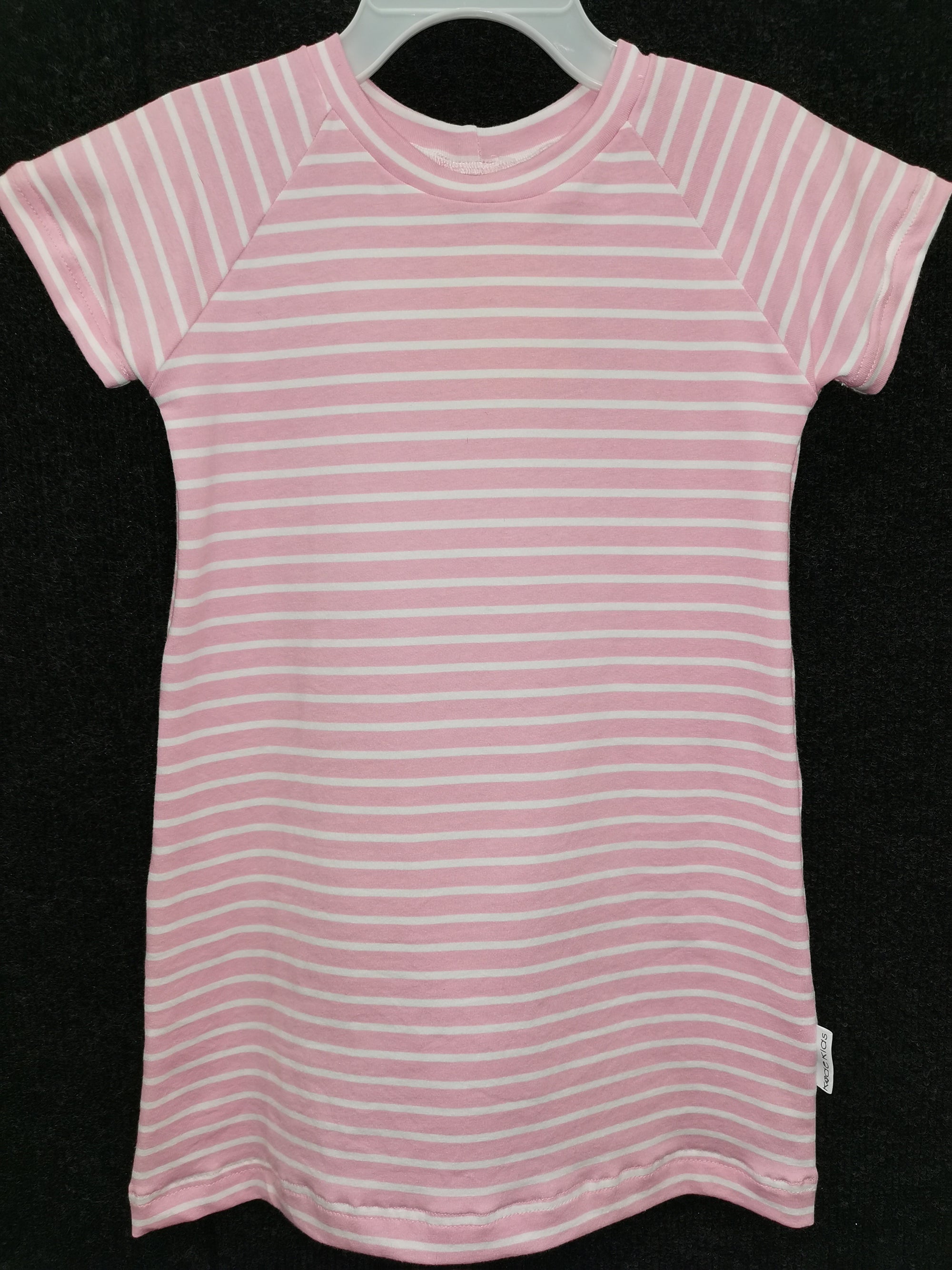 Millie T-Shirt Dress | Dusty Pink & White Stripe Kode Kids