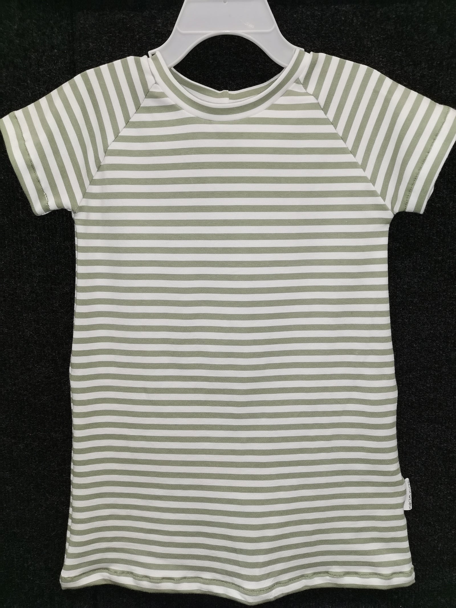 Millie T-Shirt Dress | Sage & White Stripe Kode Kids