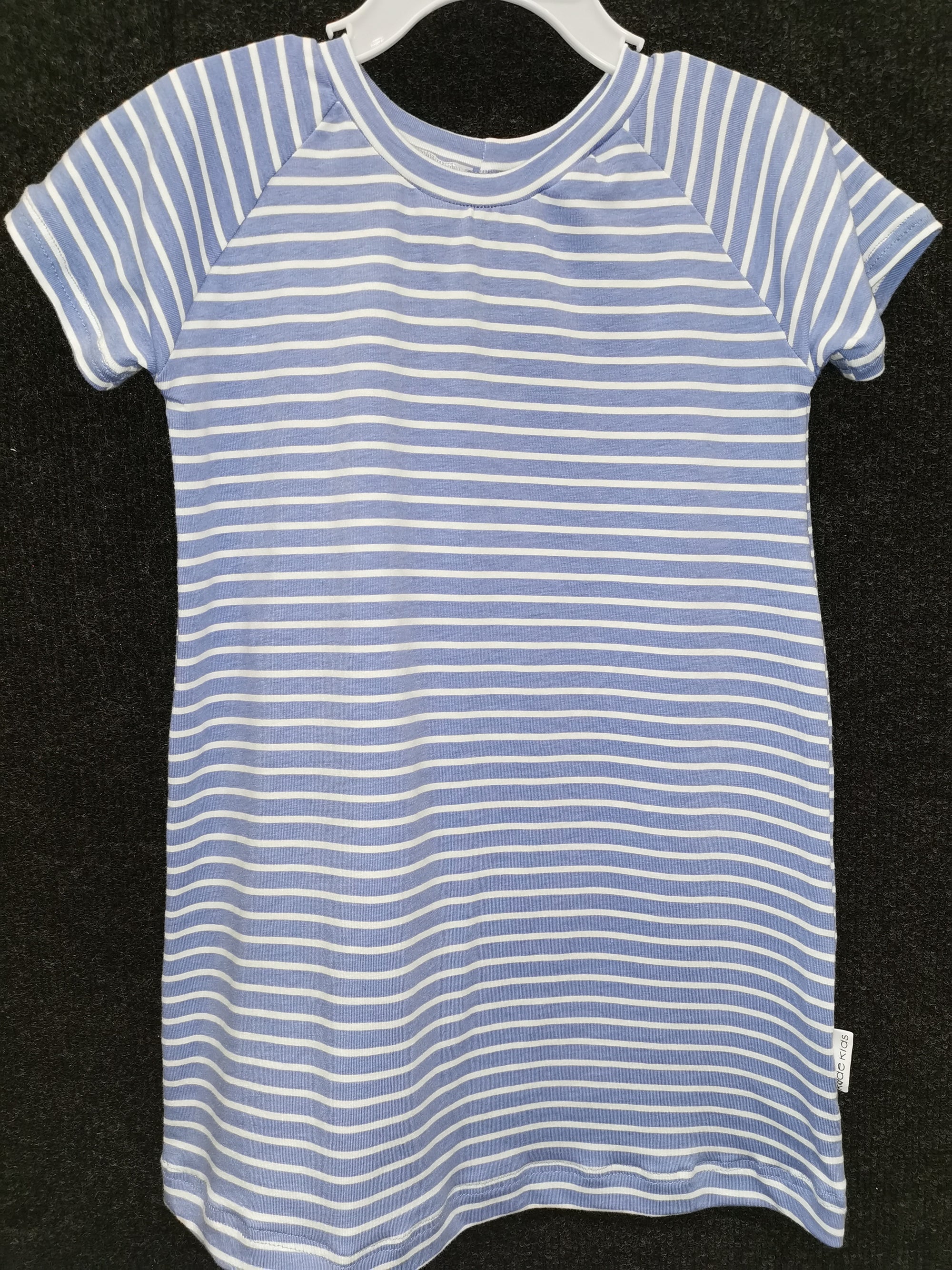 Millie T-Shirt Dress | Blue & White Stripe Kode Kids