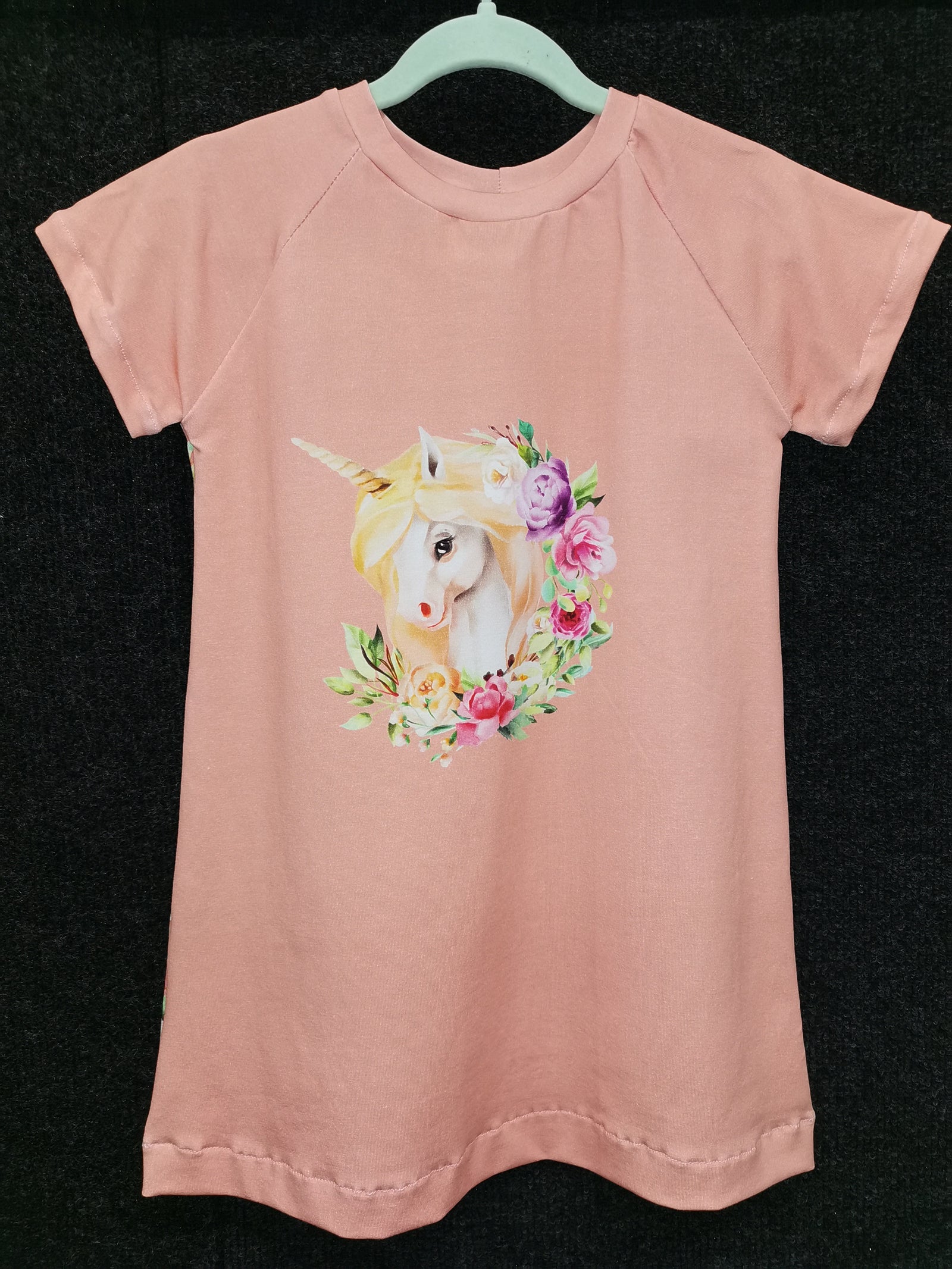 Unicorn T-Shirt Dress Half Wreath Kode Kids